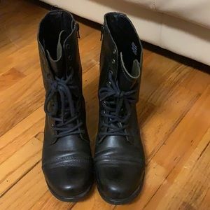 Steve Madden combat lace up boots with zipper